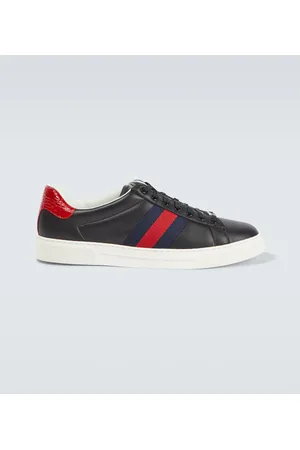 Gucci Sneakers Ace Web Stripe aus Leder