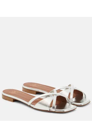 MALONE SOULIERS Pantoletten Penn aus Metallic-Leder