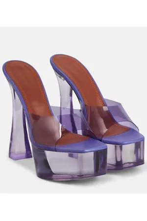 Amina Muaddi Plateau-Pantoletten Dalida Glass