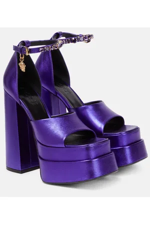 VERSACE Plateausandalen Medusa Aevitas aus Leder