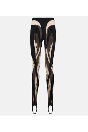MUGLER Leggings aus Jersey und Mesh
