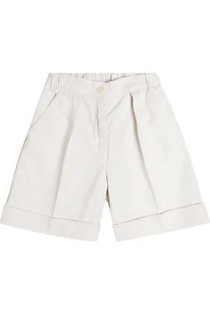 Il gufo Shorts aus Baumwolle und Leinen