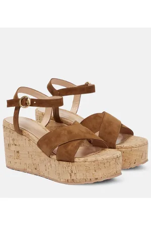 Gianvito Rossi Wedge-Sandalen aus Veloursleder