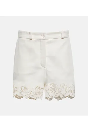 Elie saab Bestickte Shorts aus Baumwolle