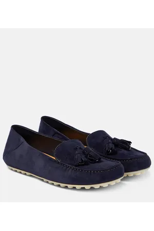 Loro Piana Mokassins Dot Sole aus Veloursleder