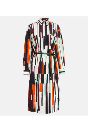 Plan C Bedrucktes Hemdblusenkleid aus Baumwolle