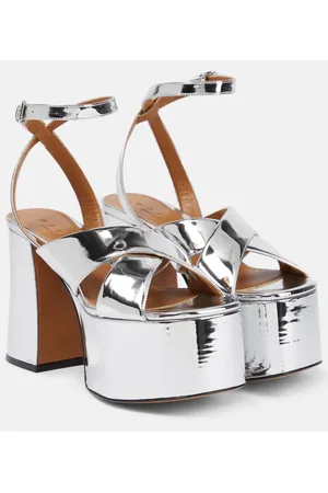 Marni Plateausandalen aus Metallic-Leder
