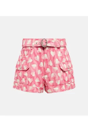 Alessandra Rich Bedruckte High-Rise Jeansshorts