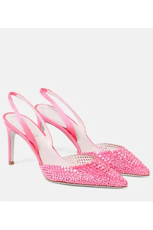 RENE CAOVILLA Verzierte Slingback-Pumps aus Satin