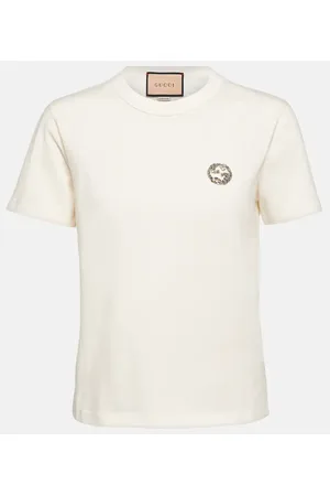 Gucci Verziertes T-Shirt aus Baumwoll-Jersey