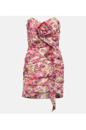 Alessandra Rich Bedrucktes Minikleid aus Seide