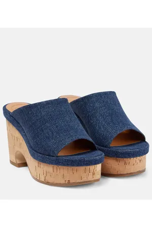 Chloé Chloé Wedge-Pantoletten Oli aus Denim