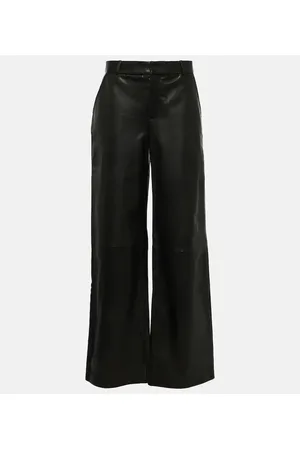 Frame Weite High-Rise-Hose aus Leder