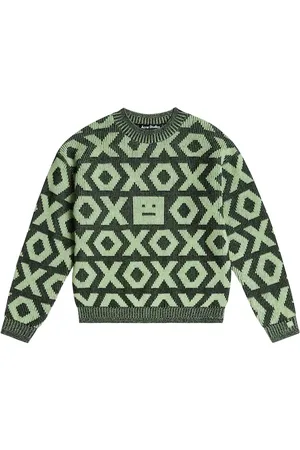 Acne Studios Pullover Face aus Wolle und Baumwolle