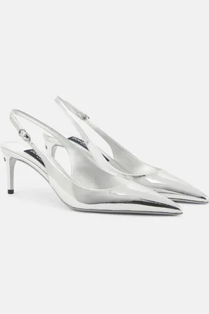 Dolce & Gabbana Slingback-Pumps aus Metallic-Leder