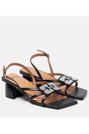 Ganni Verzierte Sandalen aus Lederimitat