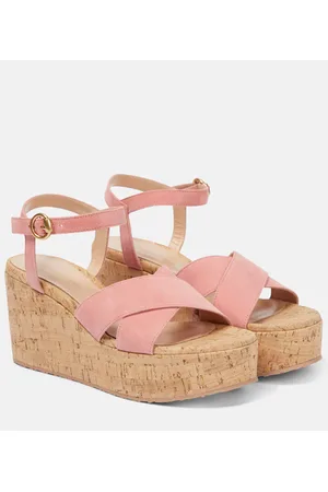 Gianvito Rossi Wedge-Sandalen aus Veloursleder