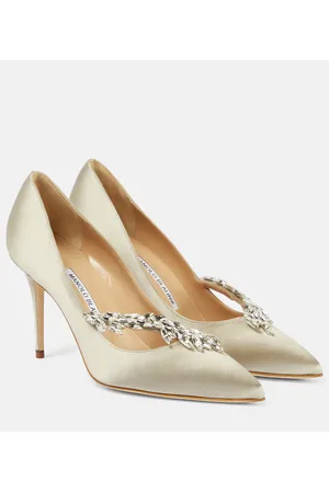 Manolo Blahnik Pumps Nadira 90 aus Satin mit Kristallen
