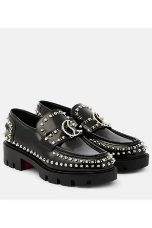 Christian Louboutin Loafers CL Moc Lug Spikes aus Leder