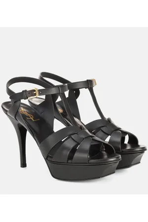 Saint Laurent Plateausandalen Tribute 105 aus Leder