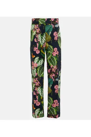 Oscar de la Renta Bedruckte Cropped-Hose aus Popeline