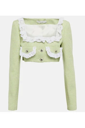 Alessandra Rich Cropped-Jacke aus einem Wollgemisch