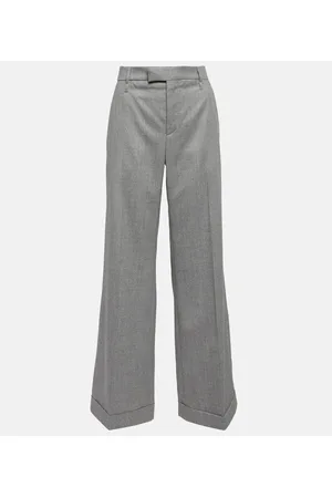 Brunello Cucinelli Weite High-Rise-Hose aus Wolle