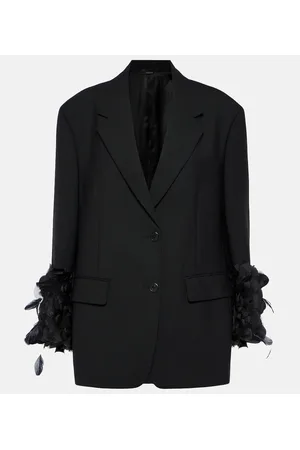 Prada Blazer aus Wolle mit Federn