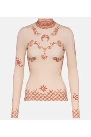 Marine Serre Top Second Skin aus Jersey