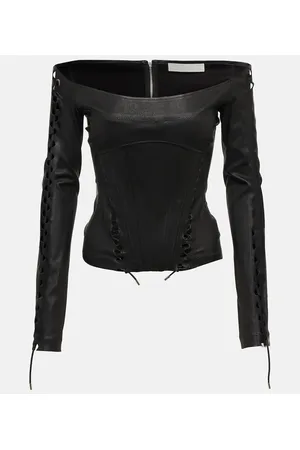 DION LEE Bustier-Top aus Leder