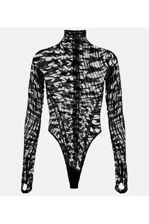 MUGLER Bedruckter Body aus Mesh