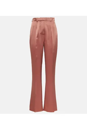 Nanushka Gerade High-Rise-Hose Leena aus Satin