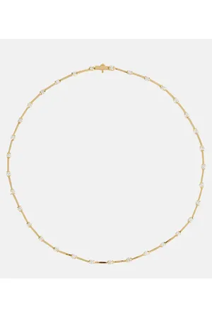 Melissa Kaye Halskette Zea Linked aus 18kt Gelbgold mit Diamanten