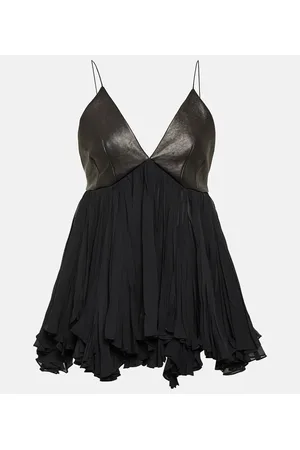 Khaite Top Anita aus Seide mit Leder