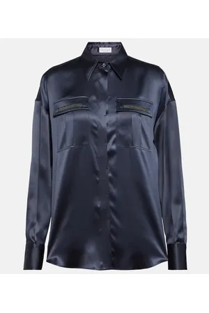 Brunello Cucinelli Verziertes Hemd aus Satin