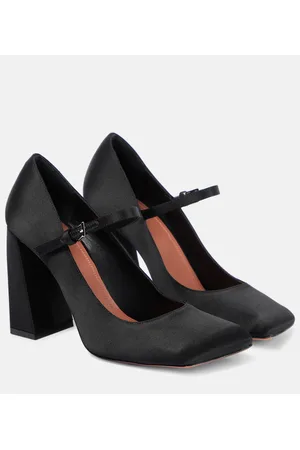 Amina Muaddi Pumps Charlotte 95 aus Satin