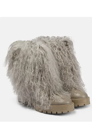 Aquazzura Stiefel aus Leder mit Shearling