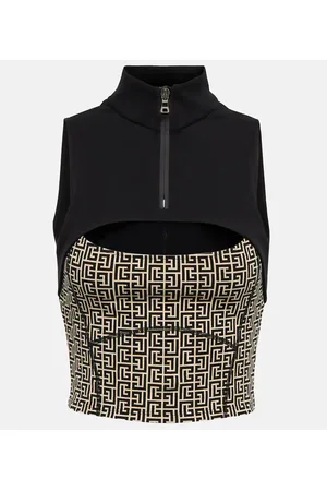 Balmain Top Monogram aus Jersey