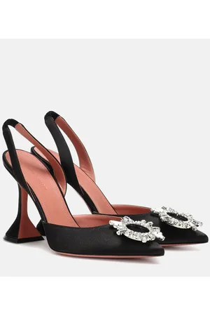 Amina Muaddi Verzierte Slingback-Pumps Begum aus Satin