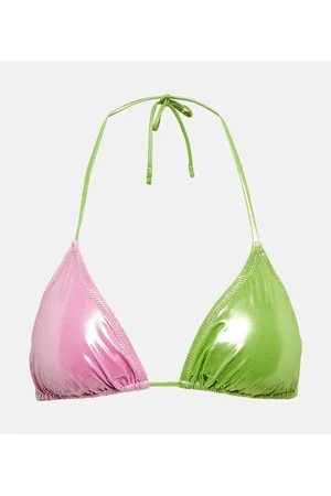 Reina Olga Bikini-Oberteil Love Triangle aus Lamé