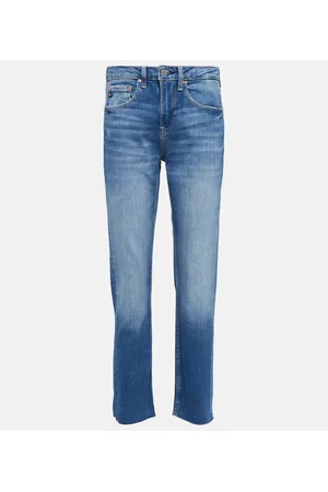 AG Jeans Mid-Rise Slim Jeans Girlfriend
