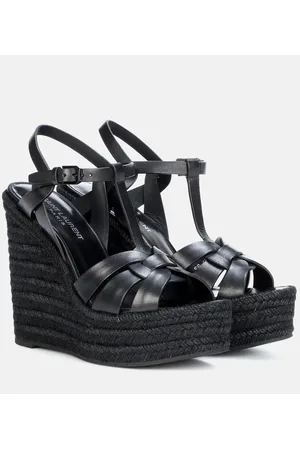 Saint Laurent Wedge-Sandalen Tribute 130 aus Leder