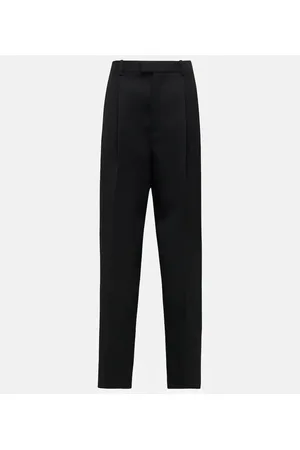 Bottega Veneta Gerade High-Rise-Hose aus Woll-Twill