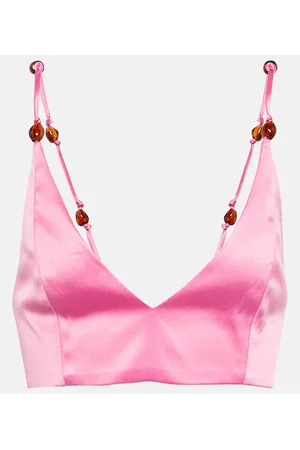 Ganni Cropped-Top aus Satin