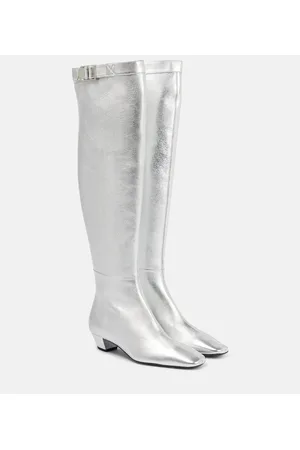 Tom Ford Overknee-Stiefel aus Metallic-Leder