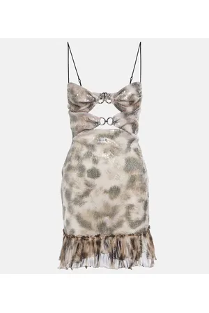 Nensi Dojaka Bedrucktes Minikleid mit Pailletten