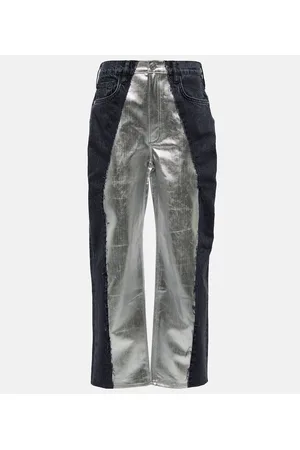 Frame Mid-Rise Straight Jeans Pieced