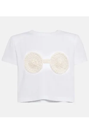 MAGDA BUTRYM Besticktes T-Shirt aus einem Baumwollgemisch