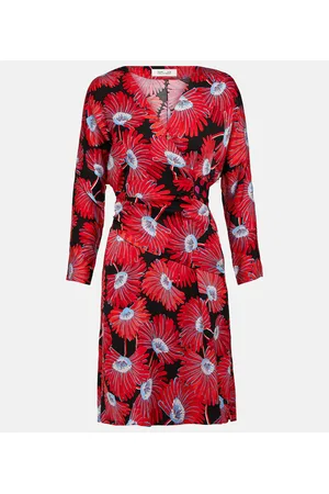 Diane von Furstenberg Bedrucktes Wickelkleid Mikah aus Satin