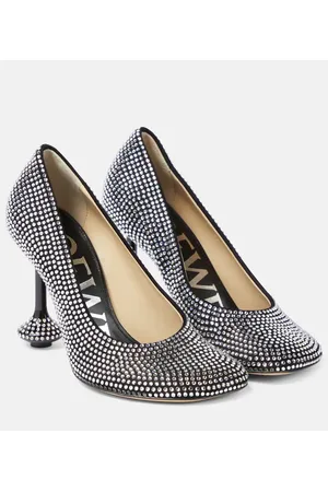 Loewe Pumps Toy aus Veloursleder mit Kristallen